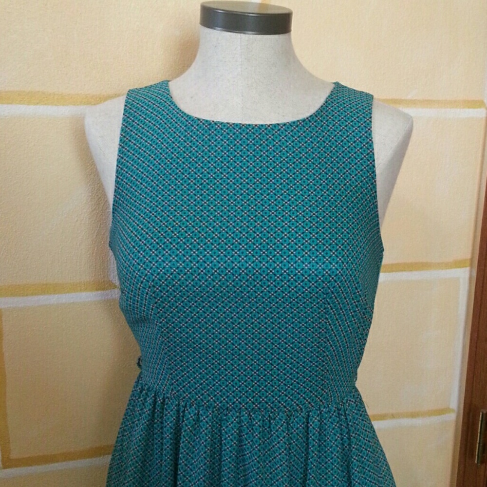 Teal Knee Length Dress